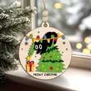 3 x Funny Cat Ornament 2025  Meowy Christmas Ornamnet Wooden Round Holiday Decoration in Tree for Cat Lovers, Pet Owners & Funny Christmas Tree Dcor