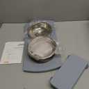 Elevated Dog Bowls, Bamboo Raised Dog Bowl for Small Dogs & Cats, with 2 Stainless Steel Bowls (4'' Tall-20oz Bowl, Grey)