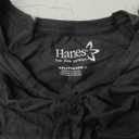 Hanes Women's Shirts, Slub Cotton Shirred V-Neck Tee, Cotton T-Shirts for Women, Womens Tee Shirts (XX-Large, Black)
