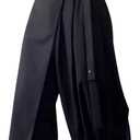 OYOANGLE Men's Skirt Pants Tie Waisted Wide Leg Cropped Harem Pants Y2k Hipple Trousers, Size XXL
