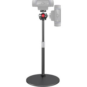 Webcam Stand for Desk, with 360 Ballhead, Heavy Base Height Adjustable Tripod for Logitech Webcam C922 C930e C920 C615 C960 C920x BRIO 4K NexiGo N60, Phone Mount, Gopro with 1/4" Thread