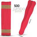 Manaloom Pack of 500 Curved Craft Sticks - 8" Birchwood Popsicle Sticks for Crafts, Jumbo Craft Sticks for Fan Handles, Wedding Programs, DIY Crafting Supplies, (Red)