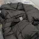 Kenneth Cole New York Women's Pillow Collared Fashion Puffer With an Inner Bib Removeable Buckle, M