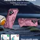 FNTCASE for iPhone 16 Phone Case: Military Grade [Built-in Screen Protector] [Kickstand] Matte Textured Drop Proof Protection Cover | Rugged Shockproof TPU Protective Sturdy Cases - Pink
