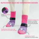 PUPTECK Anti Slip Dog Socks, Shoes with Grippers to Prevent Licking Hardwood Floors Traction, Rubber Boots & Paw Protectors for Small Dogs Cold/Hot Pavement, Senior Dogs Booties Purple, Small