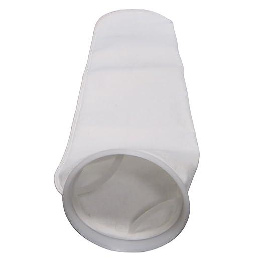 2 Pack #2 Size 5 Micron Liquid Filter Bags, Polyester Felt with Polypropylene Ring, 7-1/16" x 32", 4.4 Sq Ft Surface Area, Max 300°F for Liquid Filtration