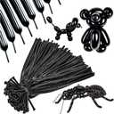 260 Long Balloons 100 Pack Black Twisting Animal Balloons Thickening Latex Modeling Long Magic Balloons for Animal Model Halloween Weddings Birthdays Festival Party Decorations (black)