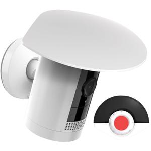 Sun Rain Shade Camera Cover Compatible with Ring Outdoor Cam Plus/ Ring Stick Up Cam Battery/ Plug-In, Camera Shield Protective Case for Resistant UV, Weatherproof, Easy to Install (White)