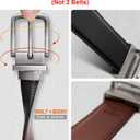 BULLIANT Men's Belt,Reversible Belt Adjustable For Gift Men 1.25”-Cut For Fit-2 Sides in 1 Belt(Not 2)(Black/Light Brown,44"-46" Waist Adjustable)