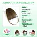 NAYOO Bangs Hair Clip - Light Brown Fake Bangs 100% Real Human Hair Extensions Wispy Bangs for Women Fringe with Temples Hairpieces Curved Bangs for Daily Wear(Light Brown, Wispy Bangs)