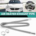 Air Exhaust Pipe Heater Parking Diesel Gas Vent Hose Stainless Steel 2.5cm/1in Inner With Camps (Length:0.6M)