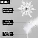 QDTK Christmas Headband Glitter White Snowflake Hair Bands Snowflake Rhinestone Headpiece Christmas Hair Accessories for Women Girls Xmas Holiday Winter Party Supplies