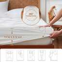 YOUR MOON Natural Wool Mattress Pad Queen 500GSM Australian Wool Mattress Topper, Quilted Fitted Mattress Bed Cover with 16" Deep Pocket, Hypoallergenic Cotton Cover (White)