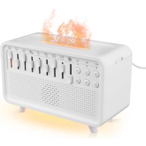 White Noise Machine with Humidifier, Essential Oil Diffuser & Night Light - Portable Sleep Sound Therapy, 8 Natural Sounds Style Mixer with Auto-Off Timer for Bedroom, Office, Travel