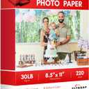 220 Sheets Glossy Thin Inkjet Printer Paper 115gsm 30Lb 8.5x11 Inches for DIY Chip Bag and Print Brochure Flyer,Compatible Inkje Printer and Dye ink Elygrap