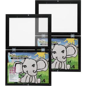 First Impressions Quick Change Art Frame - 9x12 Black, Pack of 2- Unique Front-Load, Hinged Artwork Frames for Young Artists - Horizontal/Vertical Display, Plexiglass made to last without yellowing