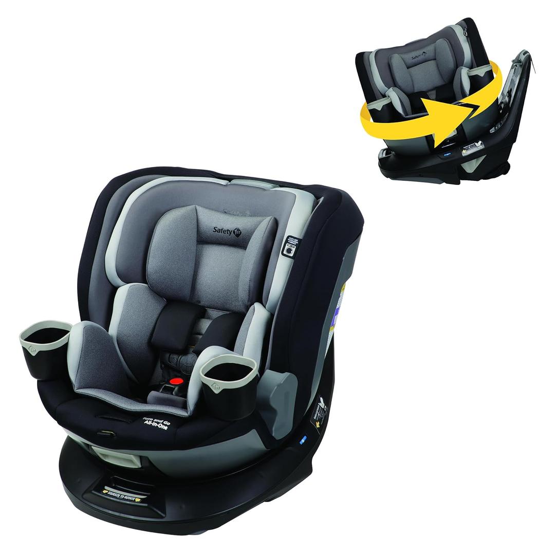 Safety 1st Turn and Go 360 ST Rotating All-in-One Convertible Car Seat, SafetySwivel Technology, SecureTech Installation, 3-in-1 Rear-Facing, Forward-Facing, Booster, 5-100 lbs, Skyline. (MFD: 7/16/2024)