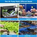 SYSENCIAGA 5W Aquarium Air Pump, Ultra Quiet Dual Outlet Adjustable Oxygen Pump for up to 300 Gallon Fish Tanks, Small Tanks, Hydroponics & Household Use