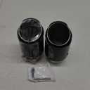Vechkom 2.5'' Inlet 3.5" Outlet Black Exhaust Tips Glossy Carbon Fiber and Stainless Steel Car Tail Pipe Universal for Vehicles with 2.5" O.D. (Glossy Black Silver) 2PCS
