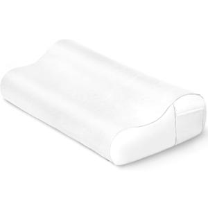 Thickened Satin Pillowcase for Contour Memory Foam Pillows, 24" x 14" x 5.1"/3.5" Cervical Pillow Case, Soft Pillow Cover Only (White)