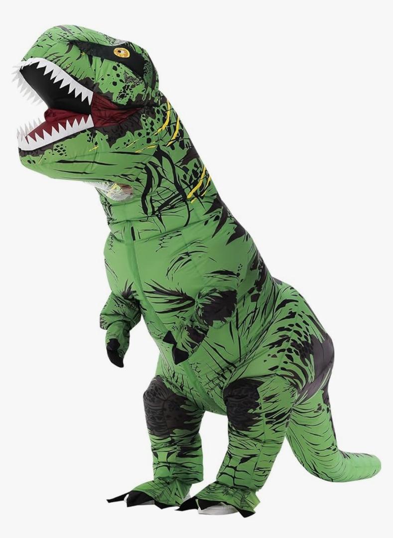 Inflatable Dinosaur Costume for Kids/Teens,Halloween Costumes T Rex Blow Up Costumes for Boys Girls,Cosplay(Green)