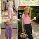 3 Pack Girls Wide Leg Capri Sweatpants | Drawstring Waist, Cropped Length, Pockets, Casual, Active, Soft, Comfortable, Loose Fit, School, Playwear, Daily Wear