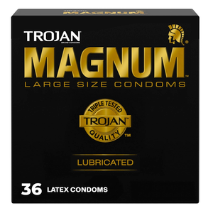 TROJAN Magnum Lubricated Large Condoms, Comfortable and Smooth Lubricated, America’s Number One Condom, 36 Count Pack