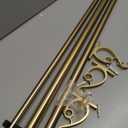 Double Drapery Curtain Rods, 72-144” Telescoping Curtain Rod with 1inch Large Rod and 5/8inch Small Rod, Modern Round Style Finials, Warm Gold