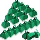 20 Pcs Metal Cowbells Noisemakers for Sporting Events 3 Inch Cow Bells Noise Makers with Handle Hand Percussion Cowbells for Football Games Graduation Party Cheering Team (Green)