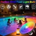 Pool Lights for Inground, LED Light Bulb for Above Ground Swimming Pool, LED Lights for Inground Pool, 120V Spa Light Bulb E26 Base, Multi-Color & Adjustable Brightness - Black 90W