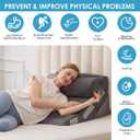 MEGCXIT 3PCS Bed Wedge Pillow for Headboard, Adjustable Wedge Pillow for Sleep Apnea, 23 Wide Triangle Pillow Wedge Set for After Surgery, Acid Reflux Relief, Snoring, Neck&Back Support, Grey