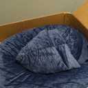 Crochet Lap Support Pillow - Multi-Purpose Reading Pillow for Gaming/Working/Nursing, with Removable Extra Back Pillow for Lumbar & Back Support, Enlarged U-Shape Gaming Lap Pillow, Blue