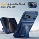 Oterkin for iPhone 18 Pro Max Case with Card Holder & Stand, Blue 6.9"