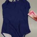 Kanu Surf Girls' Reese UPF 50 Beach Sport Criss-Cross One Piece Swimsuit (6, Solid Navy)