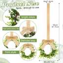 Yilloog 6 Pcs Mini Christmas Wreaths for Kitchen Cabinet 9" Small Christmas Artificial Boxwood Wreaths with Linen Bow Xmas Party Decor for Door Window Wall Farmhouse Hanging