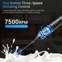 Rechargeable Milk Frother with Stand 3 Speed | Handheld Electric Whisk Stainless Steel Drink Mixer for Latte Cappuccino Hot Chocolate, Black