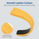 Leather Wrist Rest for Keyboard and Mouse, Comfort Memory Foam Wrist Rest with Non-Slip PU Base, Ergonomic Keyboard Wrist Support for Typing Pain Relief, Protect Hand and Arm (Yellow)