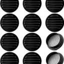 Round Aluminum Louver with Insect Screen, 2 Inches, Black (12)