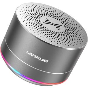 LENRUE Portable Bluetooth Speakers, Wireless Speaker with Clear Sound, Long Playtime, Small Mini Metal Speaker, Christmas Birthday Gifts for Men, Women, Kids (Space-Gray)