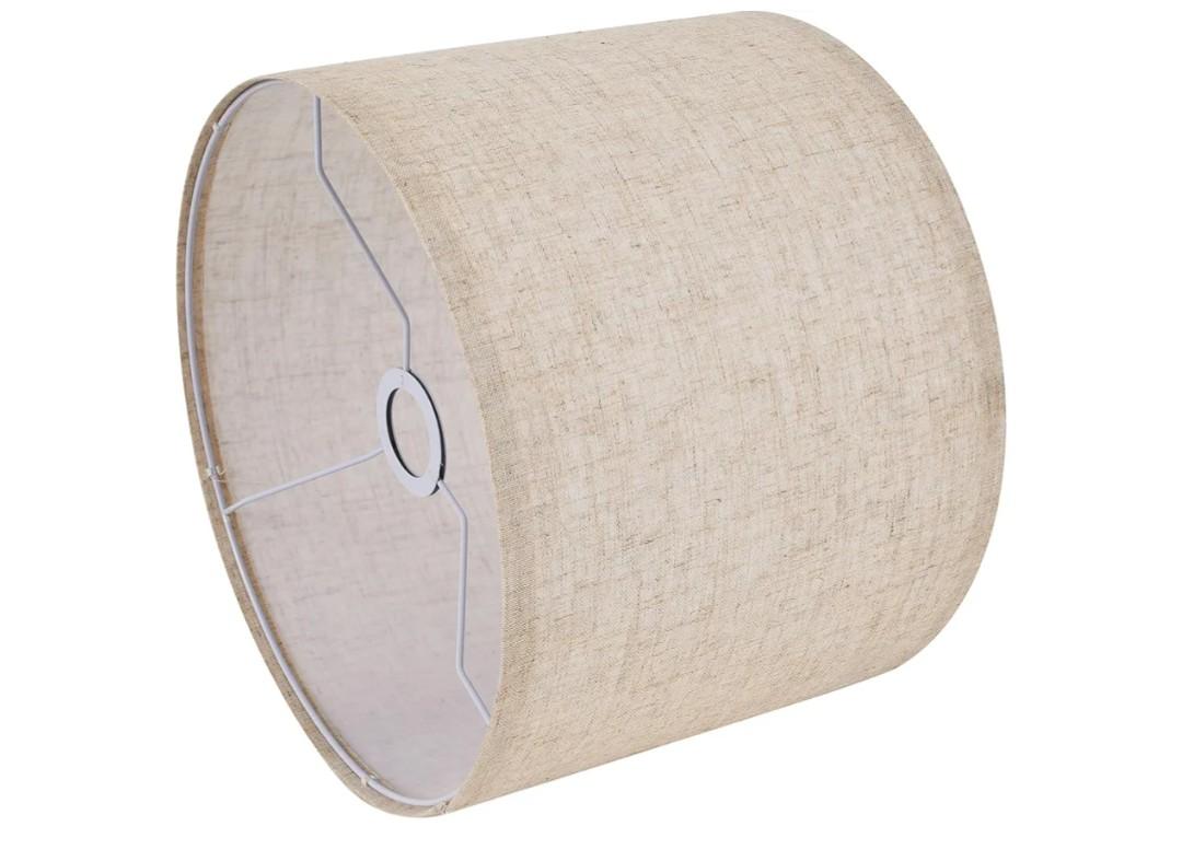 eige Lamp Shade, Large Drum Lampshade 13''Top X 13'' Bottom X 10'' High, Replacement Lamp Shade Natural Linen Hand Crafted for Table Lamps Floor Lamps Chandelier Lamp, Easy Assembly Required