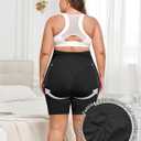 Maternity Shapewear for Under Dresses Over Belly Pregnancy Underwear Mid-Thigh High Waist Shorts Panties for Baby Shower (Black, L)