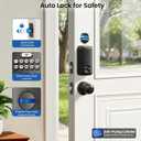 Veise Fingerprint Door Lock with 2 Knobs - Keyless Entry Door Lock with Handle, Electronic Keypad Deadbolt, Smart Front Handle Set, Auto-Locking, Waterproof, Easy Installation, Matte Black