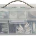 Large Bandage Organizer with Lid, Plastic 2 Tiers Container for Home Medicine Cabinet, Office, School Use, Bandages Storage Holder for Fabric Adhesive Strip, Medical Elastic Wrap (1 Pack)