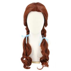Topcosplay Women Wig Reddish Brown Long with Braids Cosplay Halloween Costume Wigs (Adult)