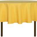 sancua Round Tablecloth - 60 Inch - Water Resistant Spill Proof Washable Polyester Table Cloth Decorative Fabric Table Cover for Dining Tables, Buffet Parties and Camping, Yellow 2Pack