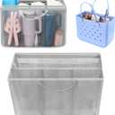 Beach Bag Organizer for Large Bogg Bag Insert Accessories, Lightweight Mesh Divider Pouch with Zipper Pocket for Original XL Bogg/Simply Southern/Simple Modern Large Tote Bag (Gray)