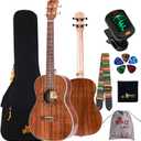 Winzz Baritone Ukulele 30 Inch for Adults Teens Beginners & Prof, KOA Wood