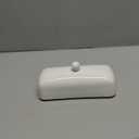 Nucookery Porcelain Butter Dish - Clean Table Design - Ceramic Butter Dishes with Lid for Countertop with Raised Non-Slip Strip - Holds 1 Standard Butter Stick - Easy to Clean & Dishwasher Safe. White