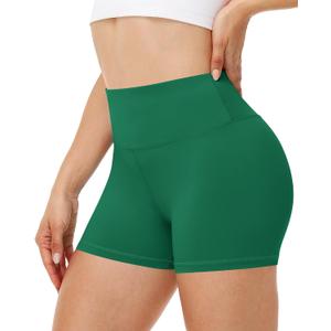 Runhit Spandex Shorts Women Biker Workout Gym Yoga Athletic Running Volleyball Booty Tummy Control High Waisted Soft Compression No See Through 3", M, Grass Green