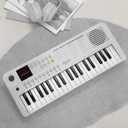 POGOLAB MK1 37 Keys Kids Keyboard Piano, Mini Portable Multi-Function Piano with Excellent Sound Quality, Built-In Speaker & LED Display, Small Electric Music Keyboard Gift for Beginners (White), Compact